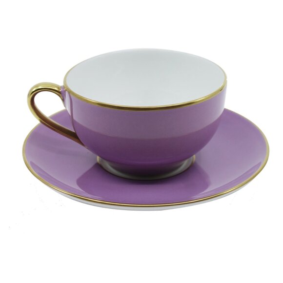 Legle LIMOGES Parma Tea Cup & Saucer 140mL & Hand Painted Gold Rim NEW Vintage